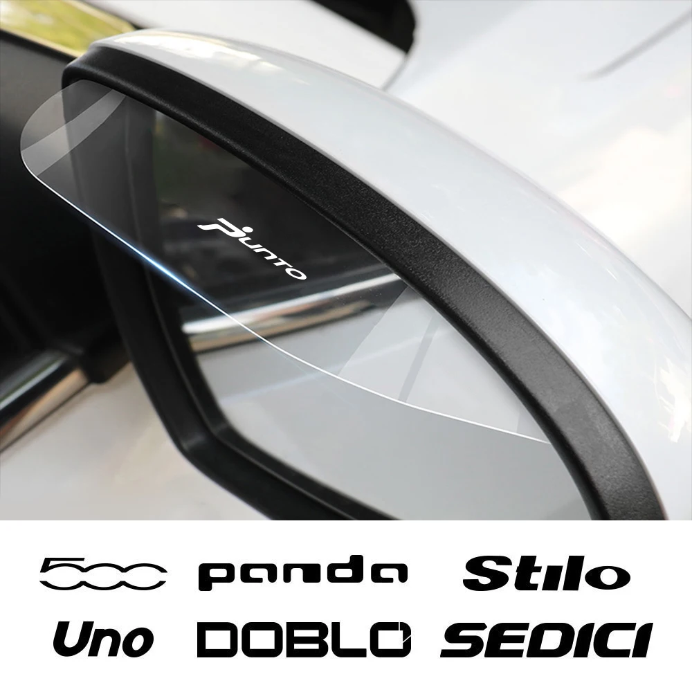 For Fiat Panda 500 Uno Toro Punto Mobi Ducato Stilo Doblo Albea Sedici 124Spider Car Rain Eyebrow Rainproof Tuning Accessories rearview mirror rain eyebrow rearview mirror rain guard