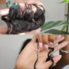 Curly Crochet Human Hair Extensions Knotless Pre Separation Feather Crochet Human Hair Water Wave Invisiable Knot With String 4