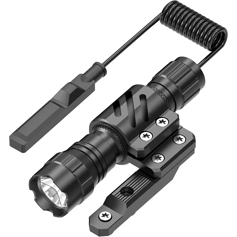 Sb90af554098a47d9b60966418b399cf5u Tactical Flashlight 1200 Lumen LED Weapon Light with Picatinny Rail/Mlok Mount for Outdoor and Pressure Switch Included Mallzona