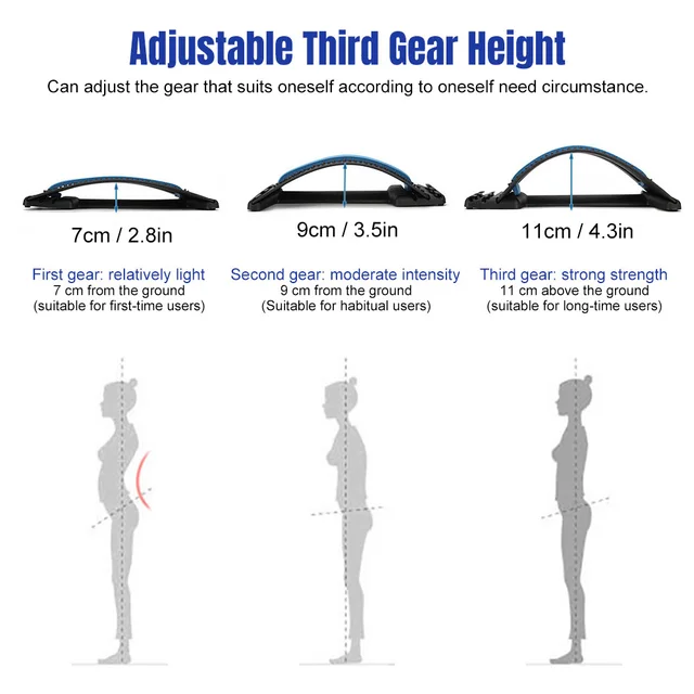 Back Stretcher Magnetotherapy Massage Tools Stretch Fitness Lumbar Support Relaxation Spine Posture Corrector Pain Relief Tools 5