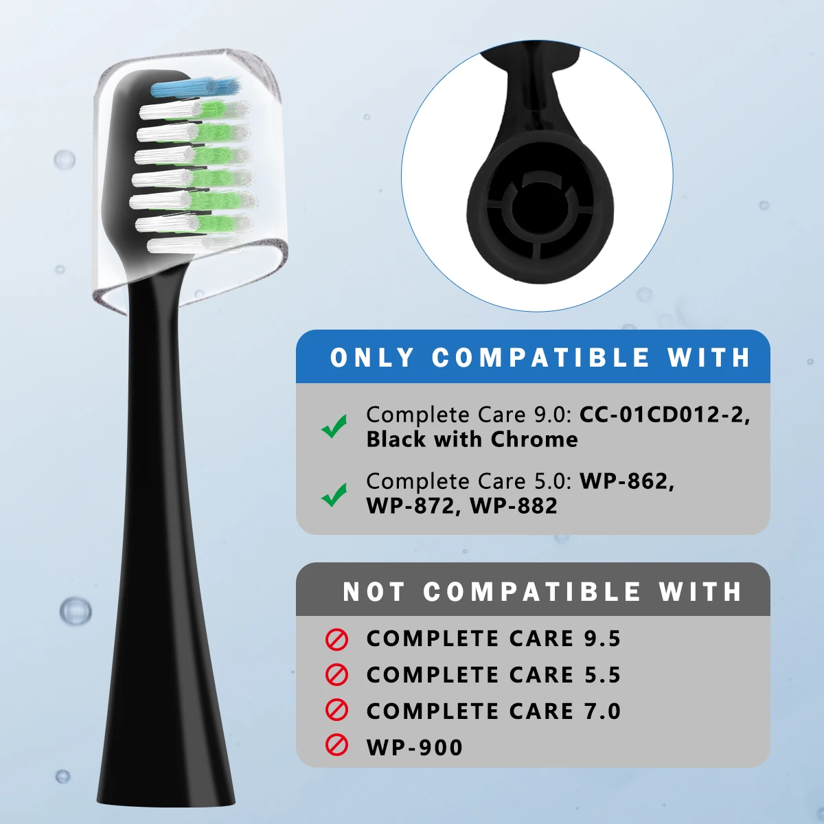 Sonic Replacement Toothbrush Heads Compatible with Waterpik Complete Care 9.0 (CC-01), 5.0 (WP-862) Electric Toothbrush,10 Count 3