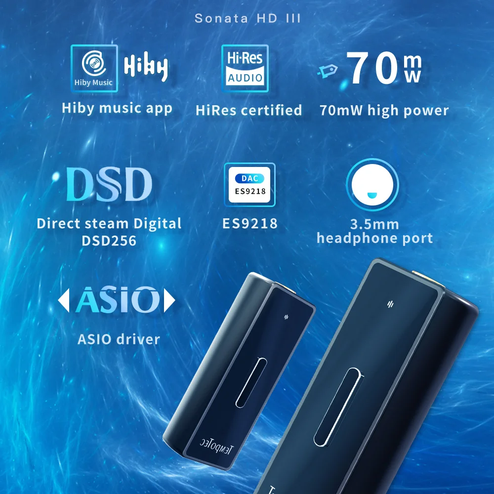 TempoTec Sonata HD III USB C DAC Adapter USB Dongle Headphone Amplifier Type C To 3.5MM Chip CS43131 headphone amplifier portable dac amplifier