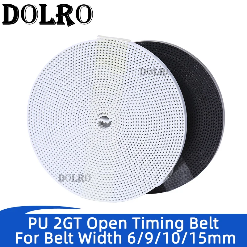 Cinghia Sincrona Aperta 2Gt 2Gt-6 Larghezza 6/9/10/15Mm Acciaio Poliuretanico Pu Gt2 Cinghia Dentata Piccola Stampante 3D Backlash