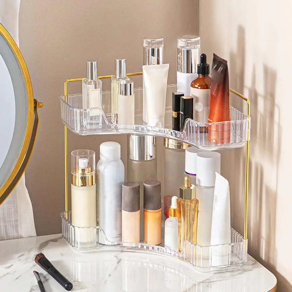 Organisateur Maquillage Rotatif 360° Avec Compartiments - Rangement Cosmétiques, Coiffeuse, Salle De Bain