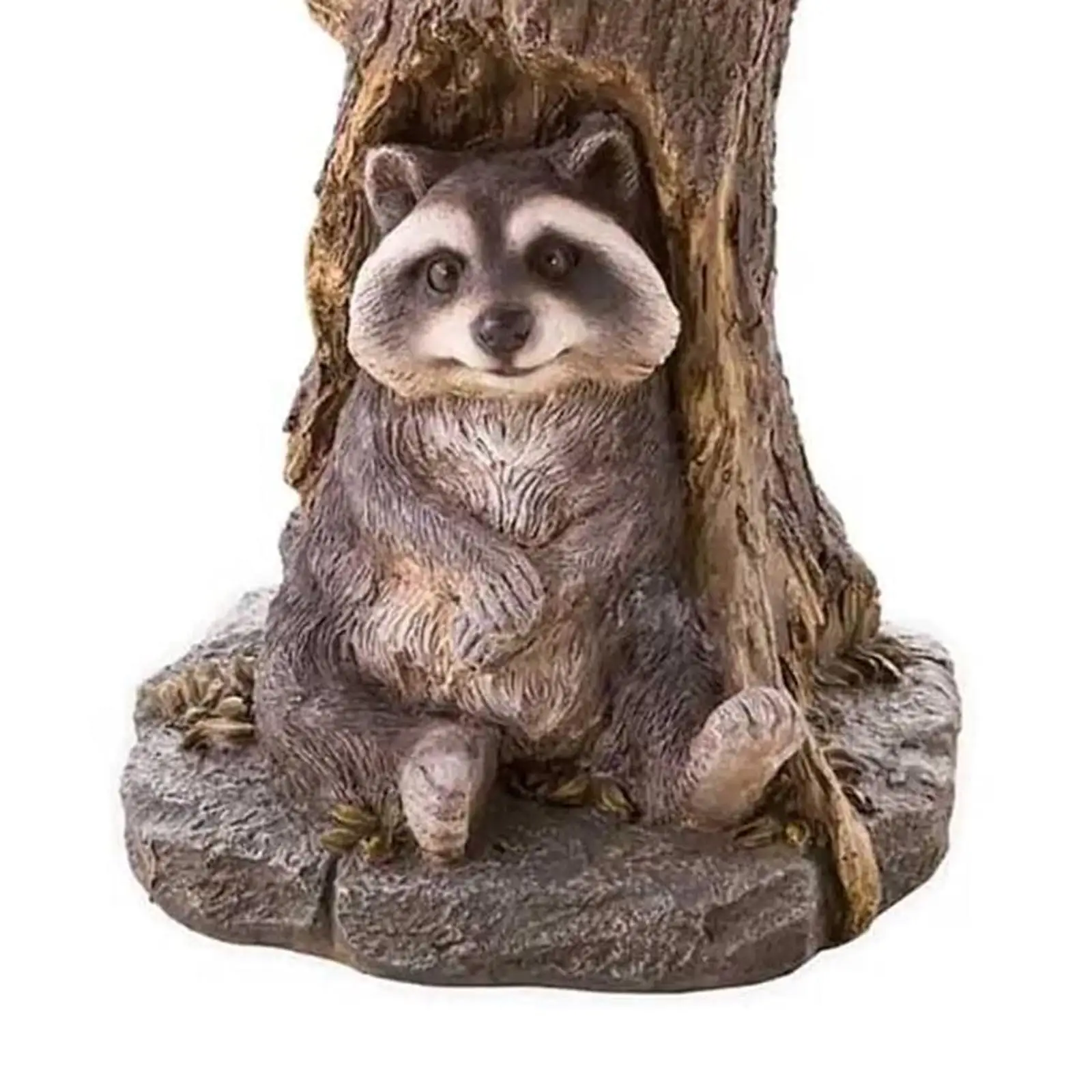 Resin Feeder Landscape Lawn Patio Garden Bird Bath Bowl Raccoon Statue Figurine for Park Balcony Deck Outside Wildbird Drinking