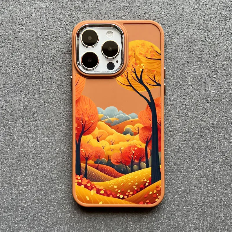 Forest Village Aesthetic Silicone Phone Case For iPhone 16 15 11 14 Pro Max 13 12 Pro Max 7 8 Plus SE2 XR X XS Shockproof Covers – Detail 4