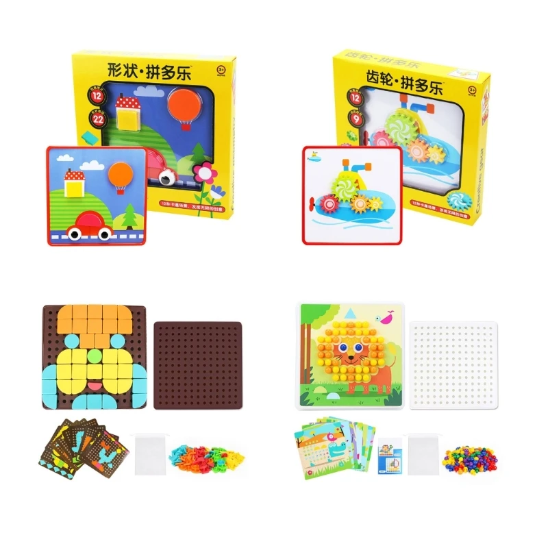 

Mushroom Nail Toy Shape Puzzle Pegboard Puzzle Kid Puzzle Game Montessori Educational Toy Gear Toy Fine Motor Skills Toy