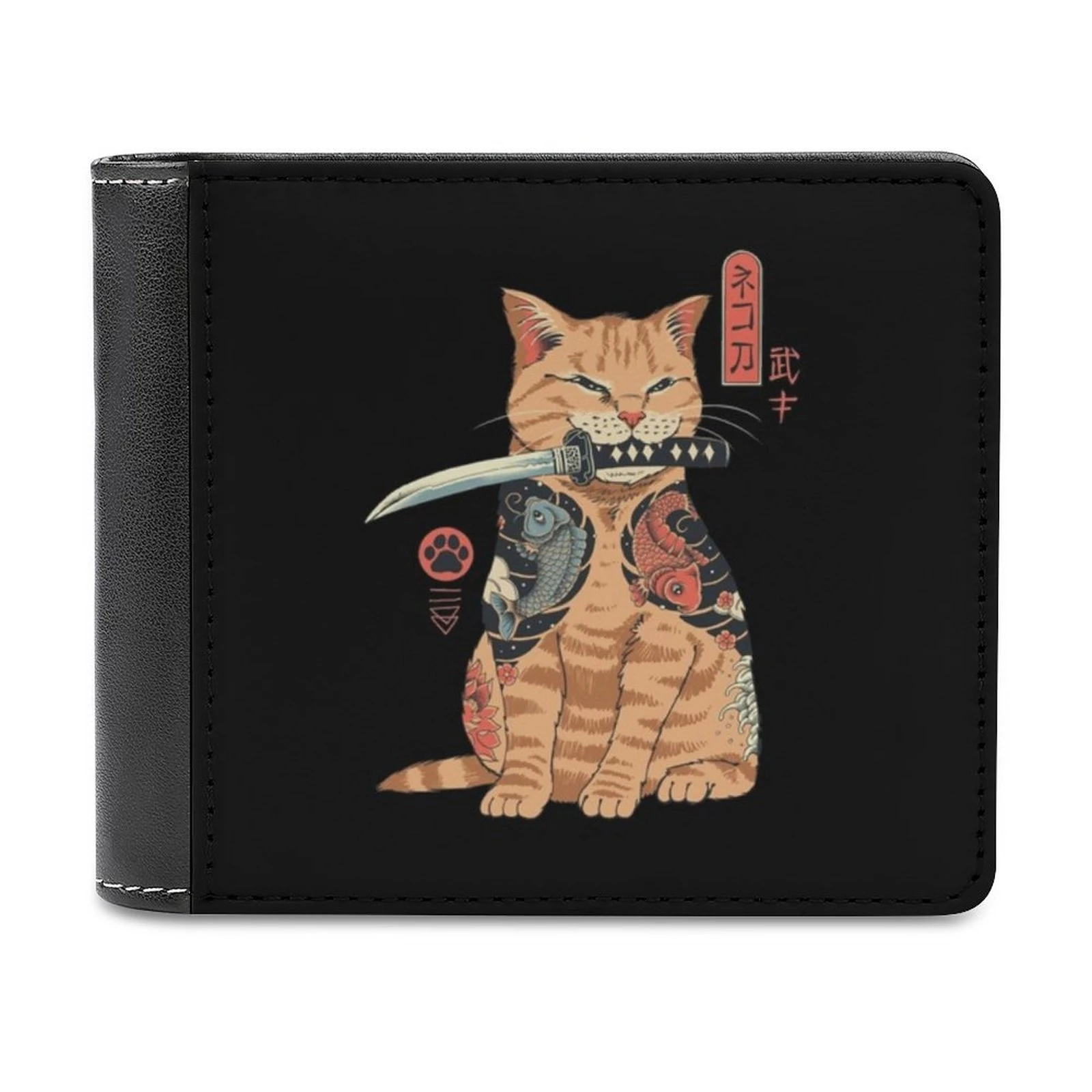 Catana carteras negocios para hombre, monedero pequeño, nuevo diseño, de dólar, superior, gato, gato, Yakuza, Katana, Catana japonesa| | - AliExpress