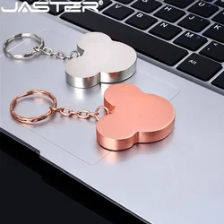 Cute Mickey USB Flash Drives 128GB 64GB High speed Memory stick Free key chain Metal U Disk 32GB Waterproof Silver Pen drive 8GB