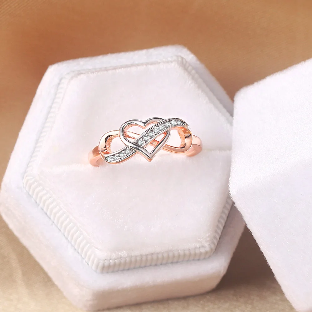 Crystal Rings Engagement Rings Zircon Rings Fashion Rings Wedding Rings Couple Rings Finger Rings Romantic Infinity Heart Love Rings for Women
