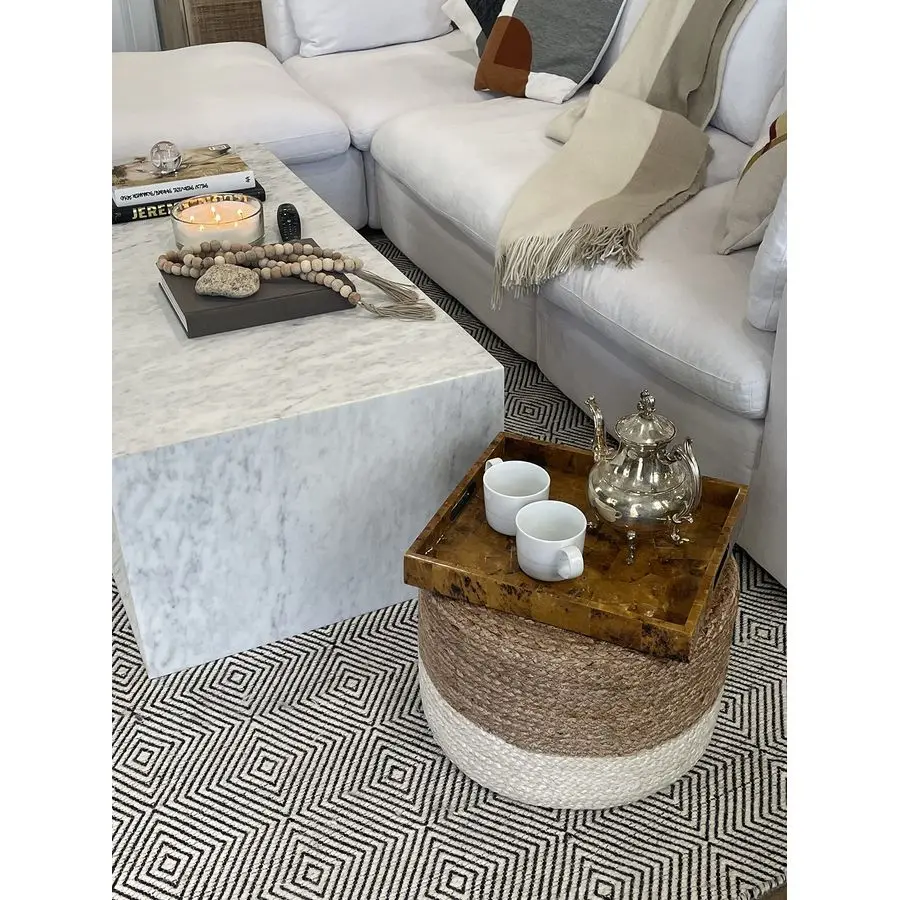 Braided Jute Pouf Ottoman 5