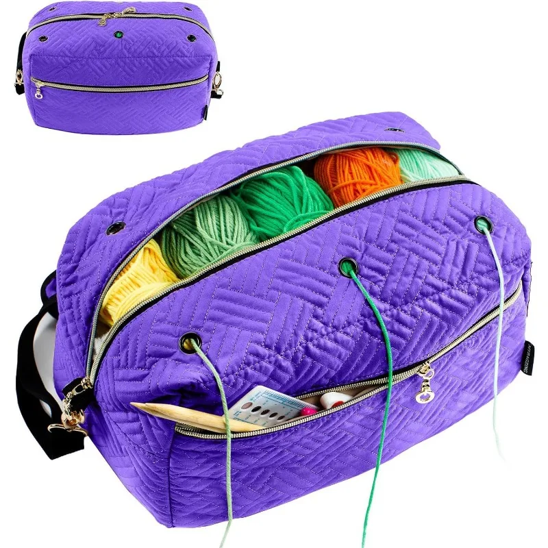 Large Capacity Crochet Bag Organizer Yarn Holder Crochet Accessories Gifts Crafters DIY Storage Bag