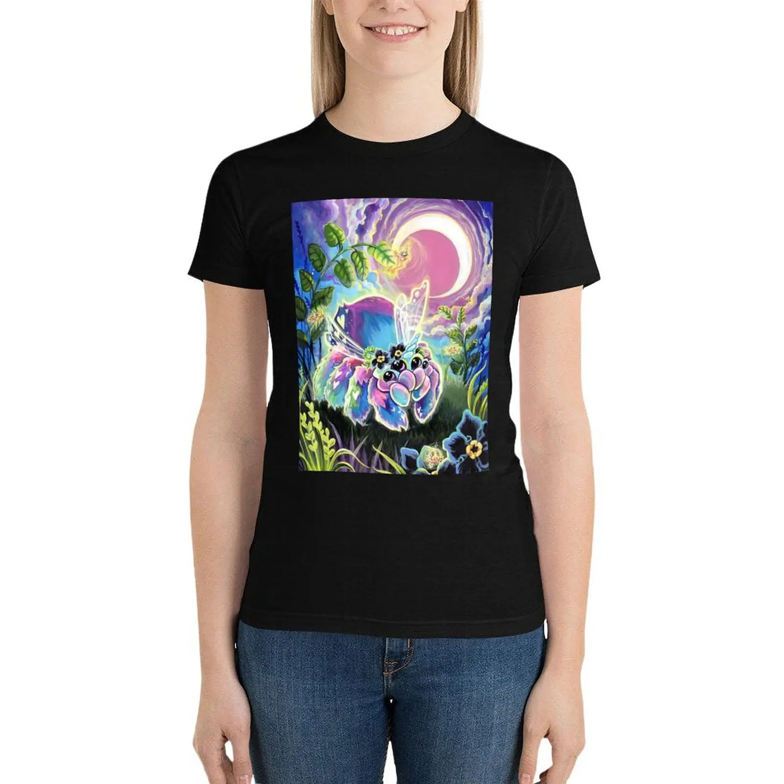 

Neon nopeicorn And fairy frogs T-Shirt kawaii clothes oversized vintage clothes workout shirts for Women loose fit