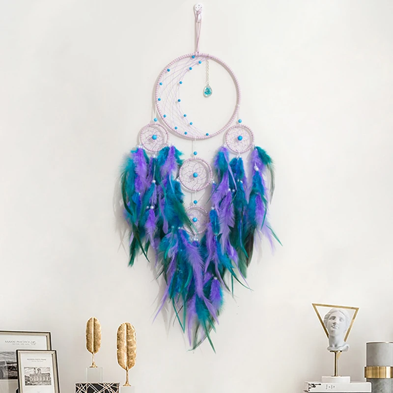 Dream catchers 5 Ring Retro Manual Dream Catchers Home Decoration Indians Natural Stone Tree of Life Dreamcatcher Wall Ornaments