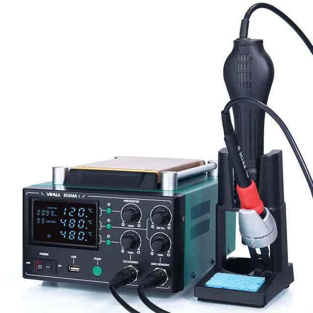 YIHUA 853AAA-I 3 in 1 Desoldering Hot Air Rework Station SMD Phone Screen 3