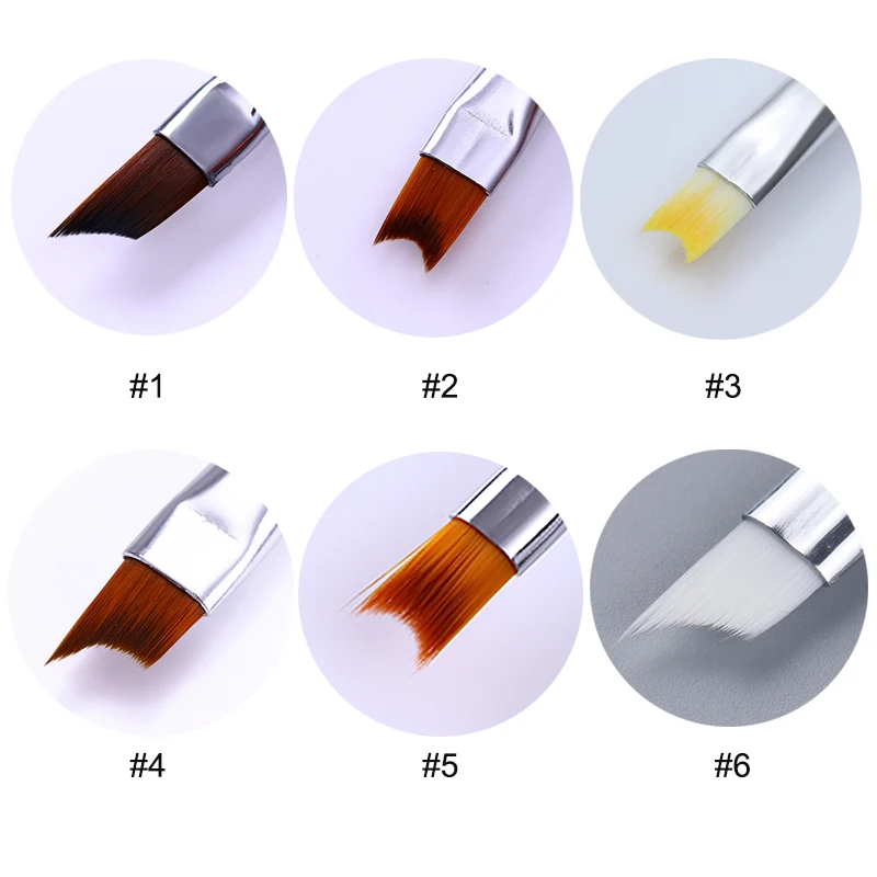 Nail Art Pens Nail Art Brushes Nail Brushes Nail Art Tools French Tip Nail Brush Silver Black Handle Half Moon Shape Acrylic Painting Drawing Pen