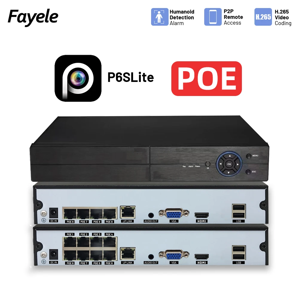 Xenocam 8CH PoE NVR 5MP H.265 Security Network Video Recorder Supports 8 X 5MP /4MP /3MP 1080P IP Cameras, Motion Detection Email Alerts USB Backup VGA and HDMI Output, NO HDD