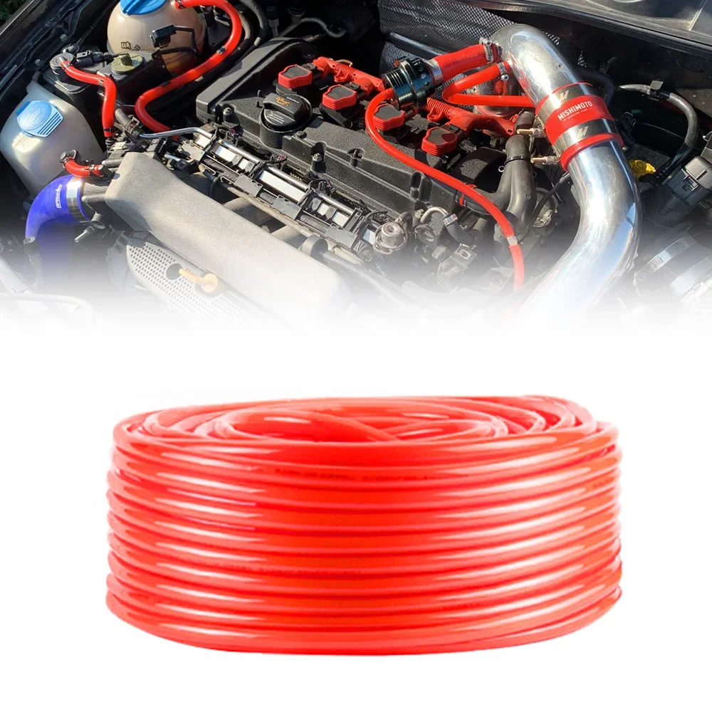 Universal 3/5/4/6/8/10/12/14mm Auto Car Vacuum Silicone Hose Racing Line Pipe Red 1-50 meter Soft Silicone Tube silicone hose silicone hose connector