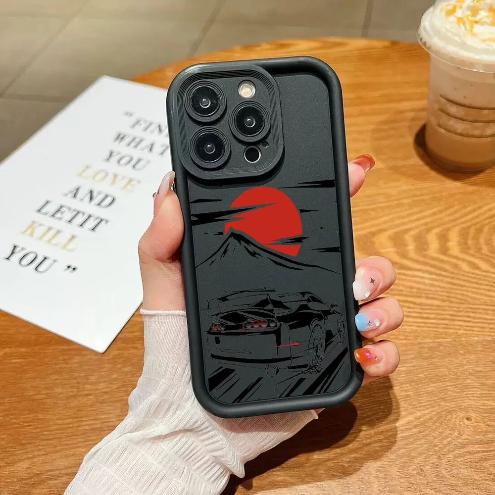JDM Drift Car Racing Design Soft Phone Case