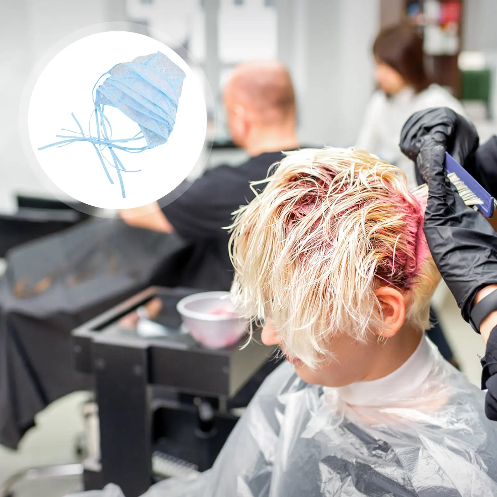 22개 헤어 염색 캡 세트 고품질 일회용 컬러링 모자 하이라이트 틴팅용 피부 접촉 방지 살롱급 헤어