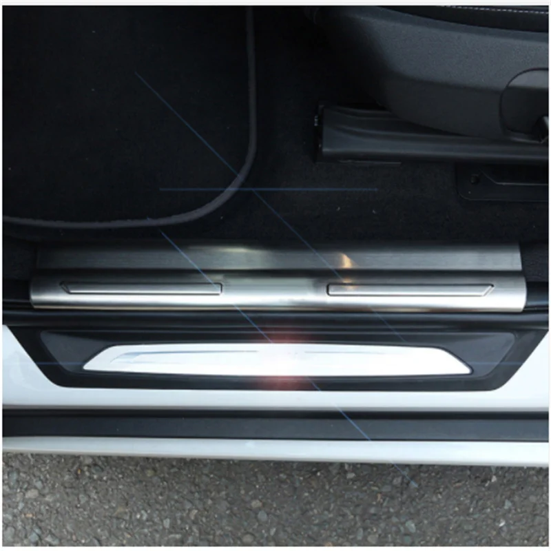 

Stainless Steel Inside Door Sill Scuff Threshold Protector Plate For BMW X1 F48 2016 2017 Car Accessories and Parts