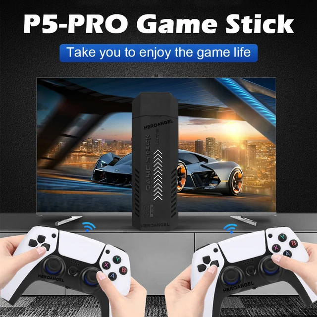 P5 PRO Console de videogames 64GB/128GB 40000 Jogos Grátis HD TV Jogo 3D  Dois Gamepads ForPS1/PSP/MAME Arcade Gaming Vara - AliExpress