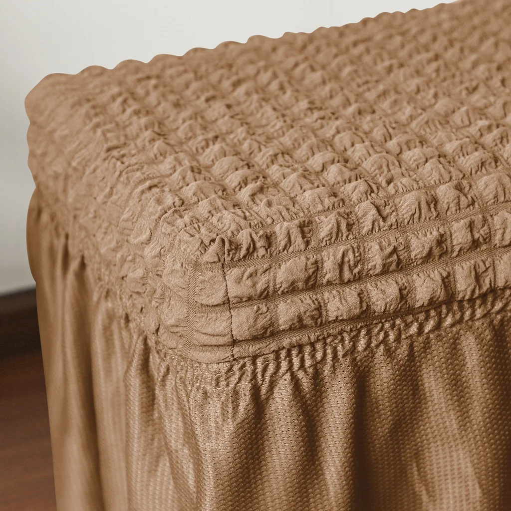 Seersucker Bench Seat Protector Cover - Removable & Washable for Living Room, Bedroom, or Kitchen Chairs