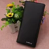 Ultra Thin Men's Long Wallet Leather Business Purse ID Card Postcard Note Storage Holder Foldable Male Handheld Purse 1
