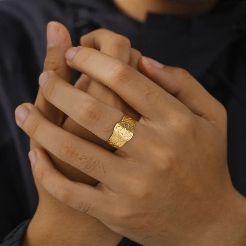 Keltische Hexen knoten Ring Edelstahl Schmuck Hexen knoten Fingerringe Hexerei Wicca Amulett Schutz ringe Party Geschenke – Detail 7
