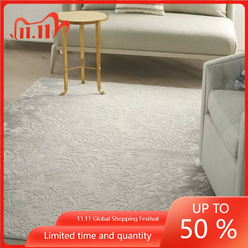 

Elation Damask Ivory Grey 5'3“ X 7'3” Area Rug Room Rugs (5x7) Home Supplies Modern Home Decoration Luxury Bedrooms Decorations