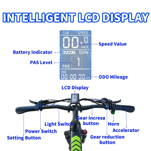 ZPW H20pro  Adults EBike 1000W  48V 17.5AH Electric Bike Mountain Snow Motorcycles 20 inch Off-Road  electric bicycle 6