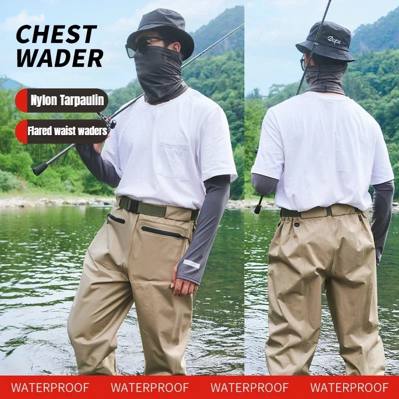 Combinaison de waders respirants avec bottes intégrées pour la pêche en rivière homme - Ensemble étanche