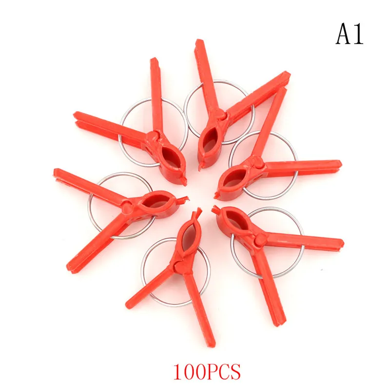 100pcs Plastic grafting clips garden vegetable plants Flat and Round
