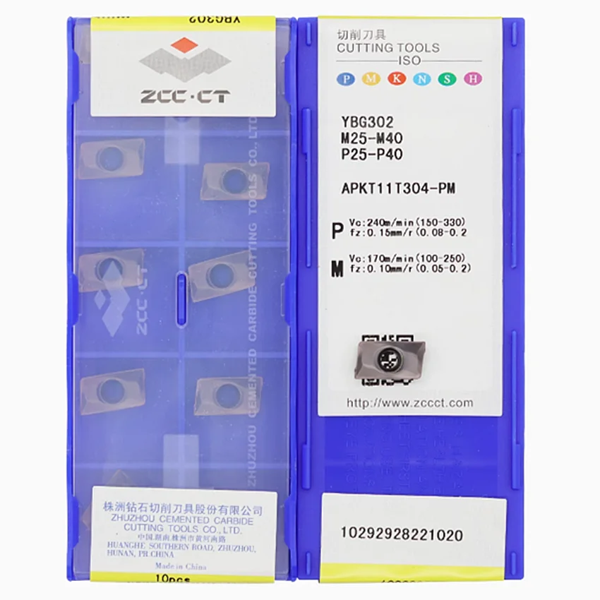 ZCC.CT APKT11T304-PM YBG302/APKT11T308-PM YBG302/APKT11T312-PM YBG302/APKT11T316-PM YBG302, 박스당 10 개