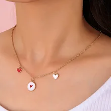 

1pc Creative Fashion Simple Style Jewelry Niche Design Female Gold Color Heart Shape Necklace Jewelry Gift