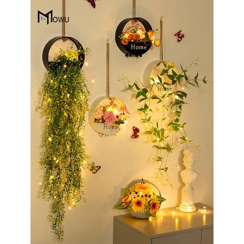 

Wall flower background wall green plant wall pendant creative living room dining room wall bedroom milk tea shop wall decoration