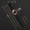 6PCS/Set Women's Watches Fashion Starry Sky Arabic Dial Female Leather Band Quartz Watch Bracelets Set（Without Box） 4