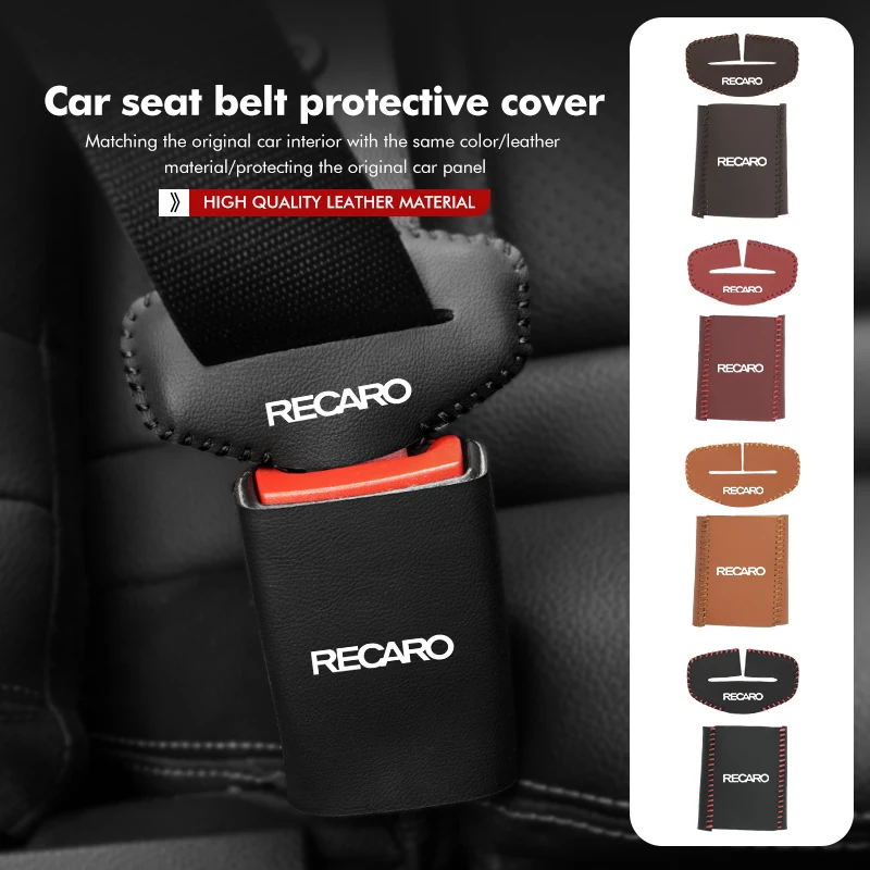 Copertura Protettiva Per Fibbia Della Cintura Di Sicurezza Dell'Auto In Pelle Da 2 Pezzi Copertura Antiscivolo Per Recaro Nan