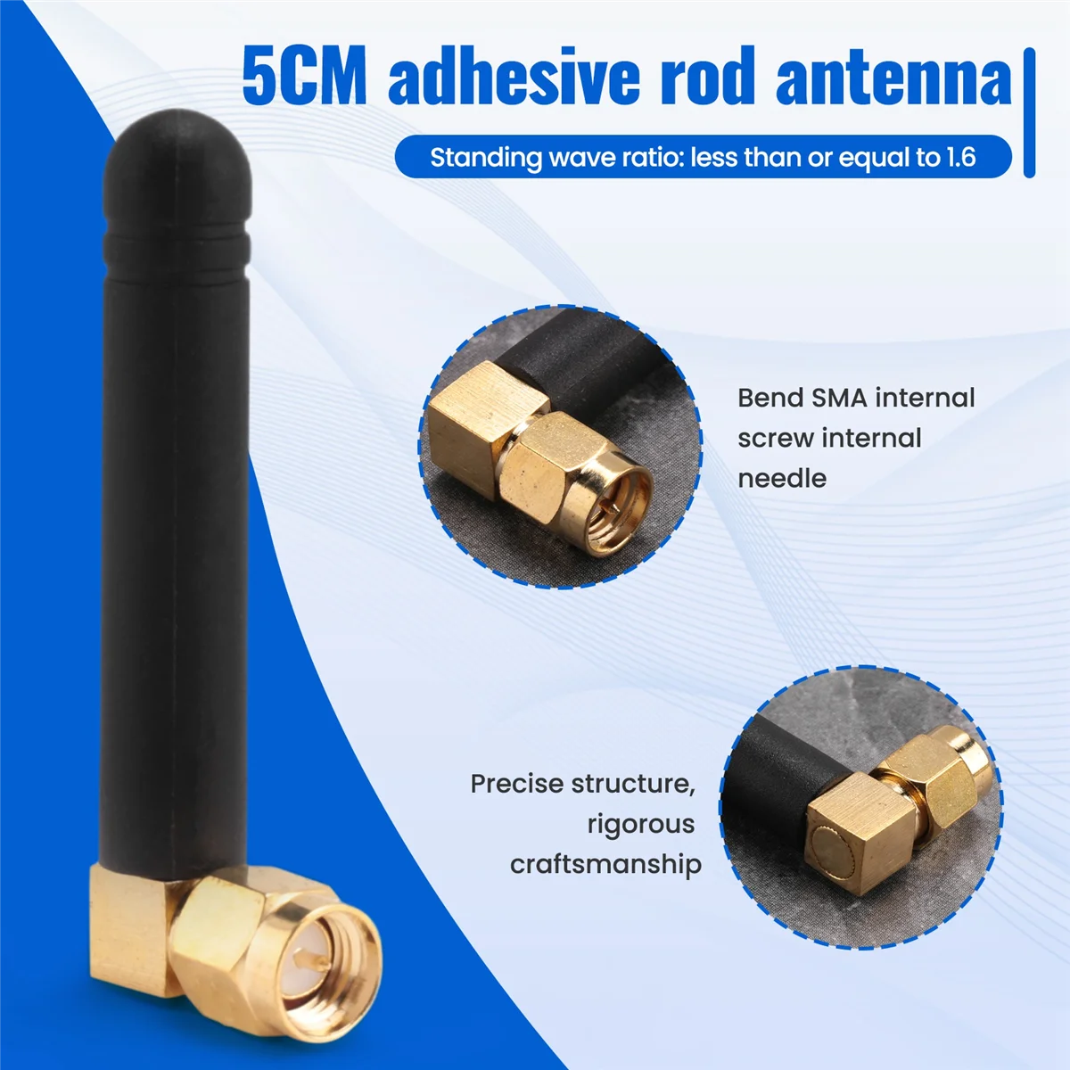 무선 블루투스 지그비 모듈, SMA 수 직각 모뎀, 외부 안테나 리치, 3.5Dbi, 2.4Ghz 안테나, 도매 가격, 1PC