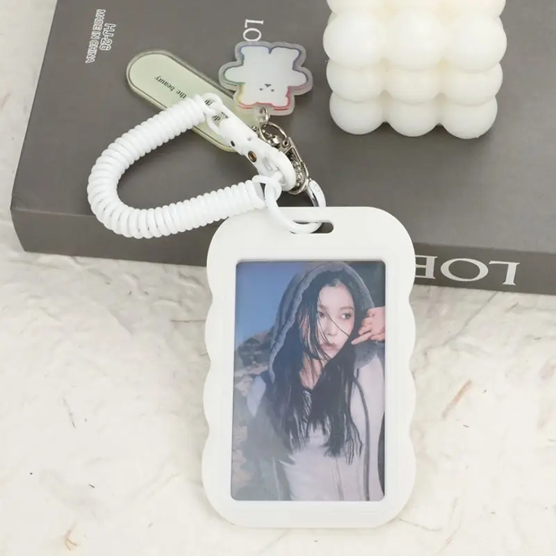 Creative Design Cloud Photocard Holder Transparent Card Holder Keychain Photo Sleeves Bus Card Student Case Photo Protector