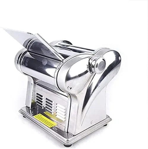 135W 110V Electric Pasta Maker Machine Stainless Steel Noodles Dumpling Dough Skin Maker, Double-Knife Pasta Extruder Silver 1.5