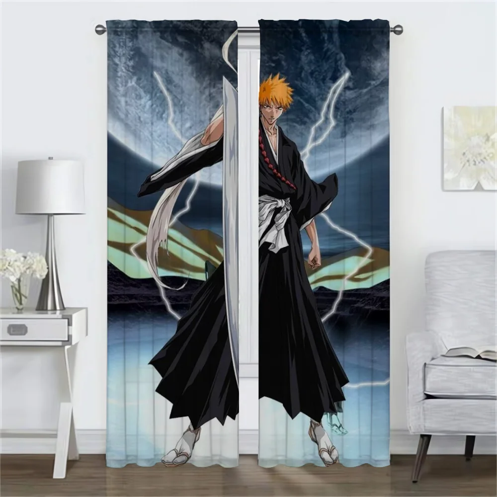 BleachS Blackout Curtain for Room 2 Panel Anti-mosquito Curtains 2 Pieces Shades Tulle for Bedroom Partition Living Kitchen Home 2