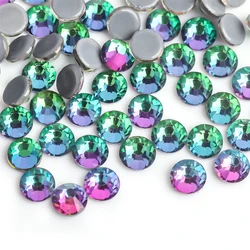 Vibrant Crystal AB Glass Hot Fix Rhinestones for Clothing and Garment Decoration (Green Volcano)