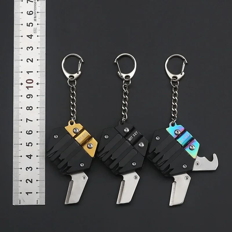 Hexagonal Multi Tool Keychain - 12-in-1 Pocket Tool With Bottle Opener & Screwdrivers