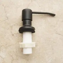 Premium Stainless Steel Kitchen Sink Soap Dispenser with Extension Tube and Press Pump Head, 350/500ML Capacity (Black pump head)