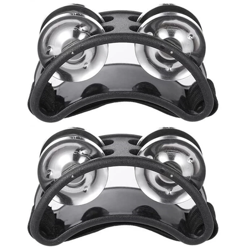 2PC Handheld Jingle Drum Set for Kids - Musical Educational Tambourine Percussion Instruments for Parties