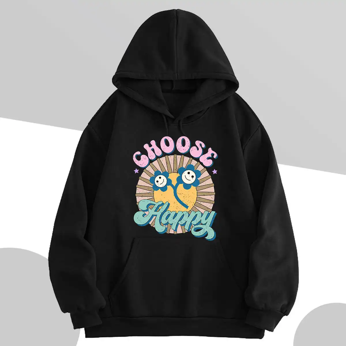 

Autumn/Winter2023 New Fashion Long Sleeve Printed Hoodies Front Pocket Inside Fleece Pullover Sweater Sweatshirts Hip Hop Unisex