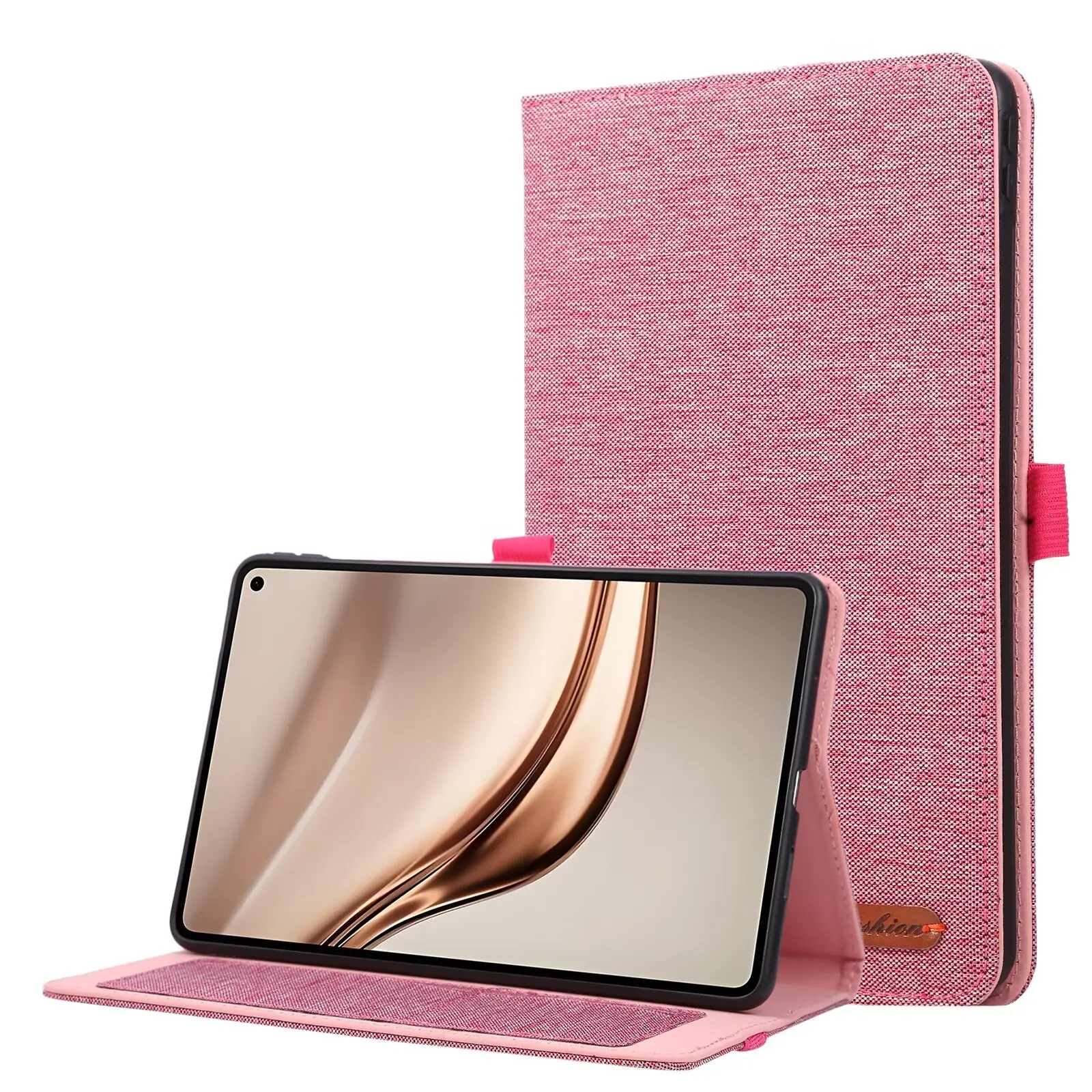 Denim Fabric Flip Stand Tablet Case with TPU Soft Back Cover