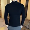 2023 Korean Slim Solid Color Turtleneck Sweater Mens Winter Long Sleeve Warm Knit Sweater Classic Solid Casual Bottoming Shirt 3
