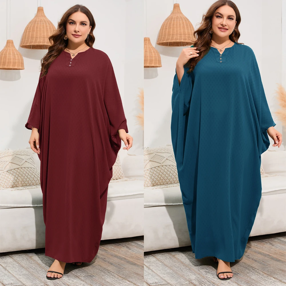 

Дубай Abaya мусульманские женщины рукав летучая мышь свободные макси платья Турция Eid Рамадан вечерние Caftan исламский арабский халат Женская Марокко Jalabiya